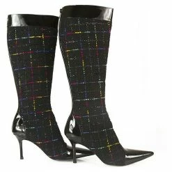 Gina Tweed Fabric Black Patent Leather Boots Slim Heels Shoes Back Zipper Sz 6 9 Gina Tweed Fabric Black Patent Leather Boots Slim Heels Shoes Back Zipper Sz 6 -winter shoes Sales 2023 379054 3