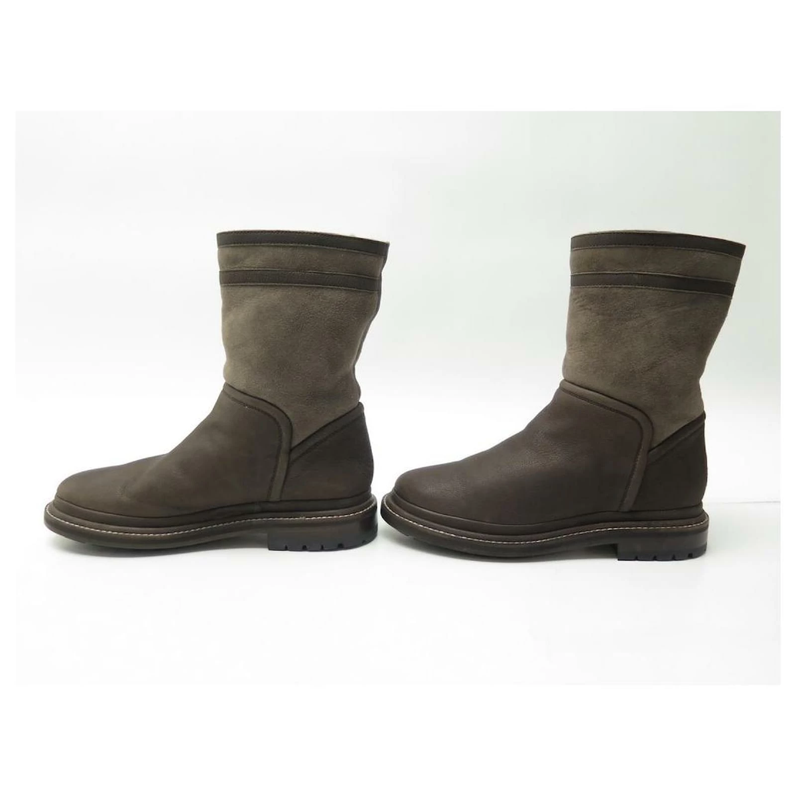 NEW CHANEL G SHOES30154 36 LOW BOOTS BROWN LEATHER BOOTS 2 NEW CHANEL G SHOES30154 36 LOW BOOTS BROWN LEATHER BOOTS - Image 2