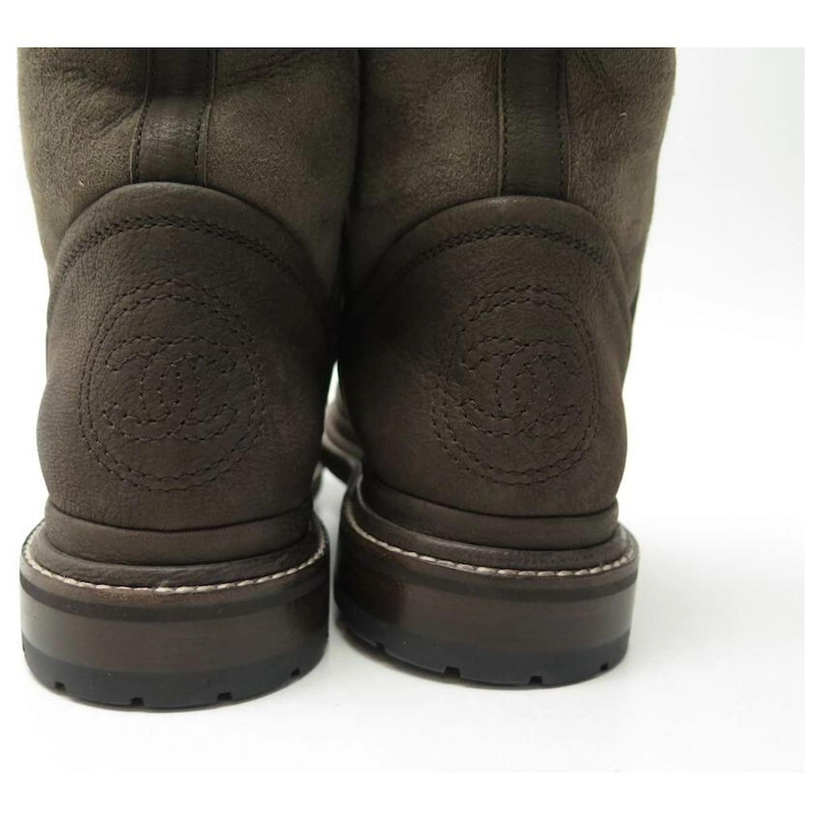 NEW CHANEL G SHOES30154 36 LOW BOOTS BROWN LEATHER BOOTS 3 NEW CHANEL G SHOES30154 36 LOW BOOTS BROWN LEATHER BOOTS - Image 3