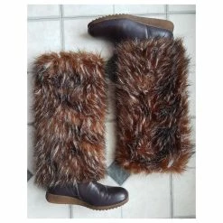 Tosca Blu - Brown Leather And Faux Fur Yeti Moon Boots Beige Light Brown Dark Brown -winter shoes Sales 2023 389336 5