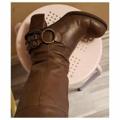 Janet & Janet - Boots With Heel And Metal Chain In Taupe Brown Leather, Rock Spirit -winter shoes Sales 2023 389342 3