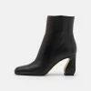 Bootie - High Heeled Ankle Boots - Black