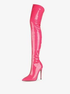 Over The Knee Boots Red Pointed Toe Zip Up Bright Leather High Heel Thigh High Boots -winter shoes Sales 2023 38c458f5 ac90 4fea 92e7 f9b7cdfd117e