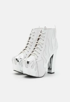 Jeffrey Campbell Lita Flame - Ankle Boots - White/Silver -winter shoes Sales 2023 3c54091115ff42cb88cc7868c554a1f2
