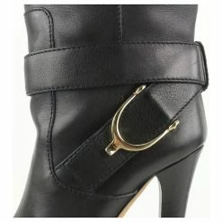 Gucci Women's 35.5 Black Leather Horsebit Boots -winter shoes Sales 2023 417627 4