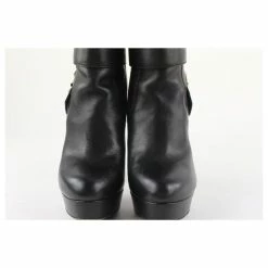 Gucci Women's 35.5 Black Leather Horsebit Boots -winter shoes Sales 2023 417627 5