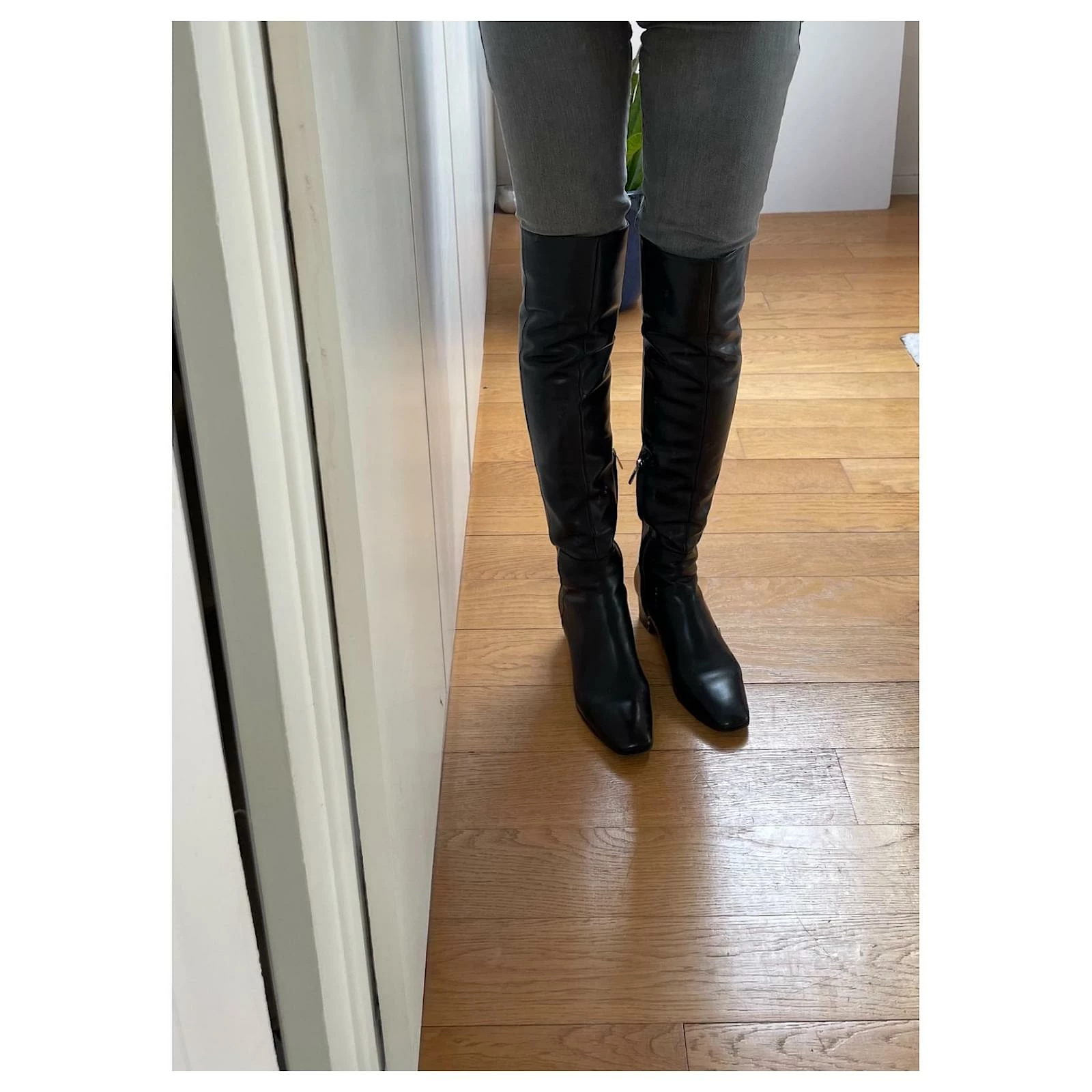 Gianvito Rossi Black Leather Thigh Boots 3 Gianvito Rossi Black Leather Thigh Boots - Image 3