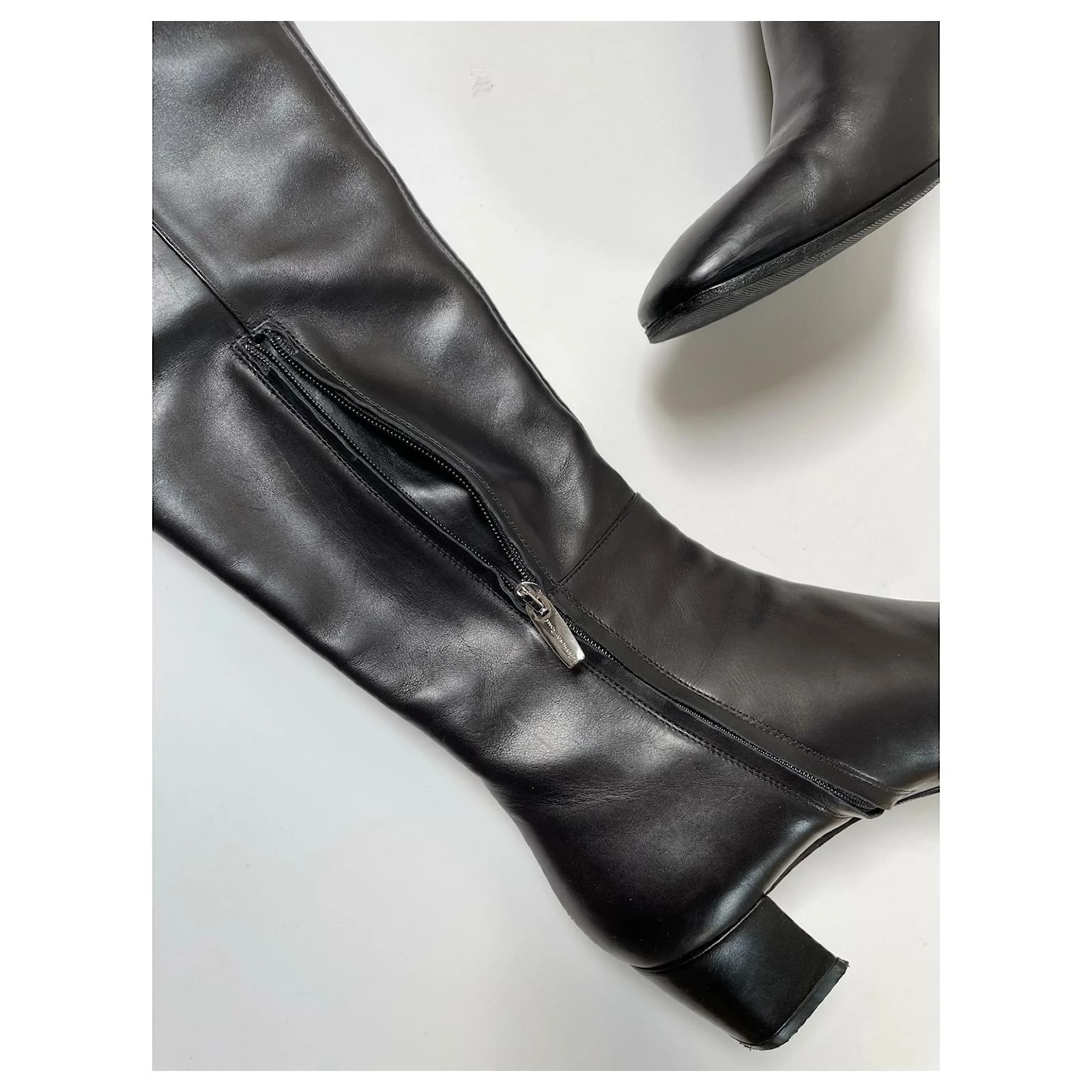 Gianvito Rossi Black Leather Thigh Boots 5 Gianvito Rossi Black Leather Thigh Boots - Image 5