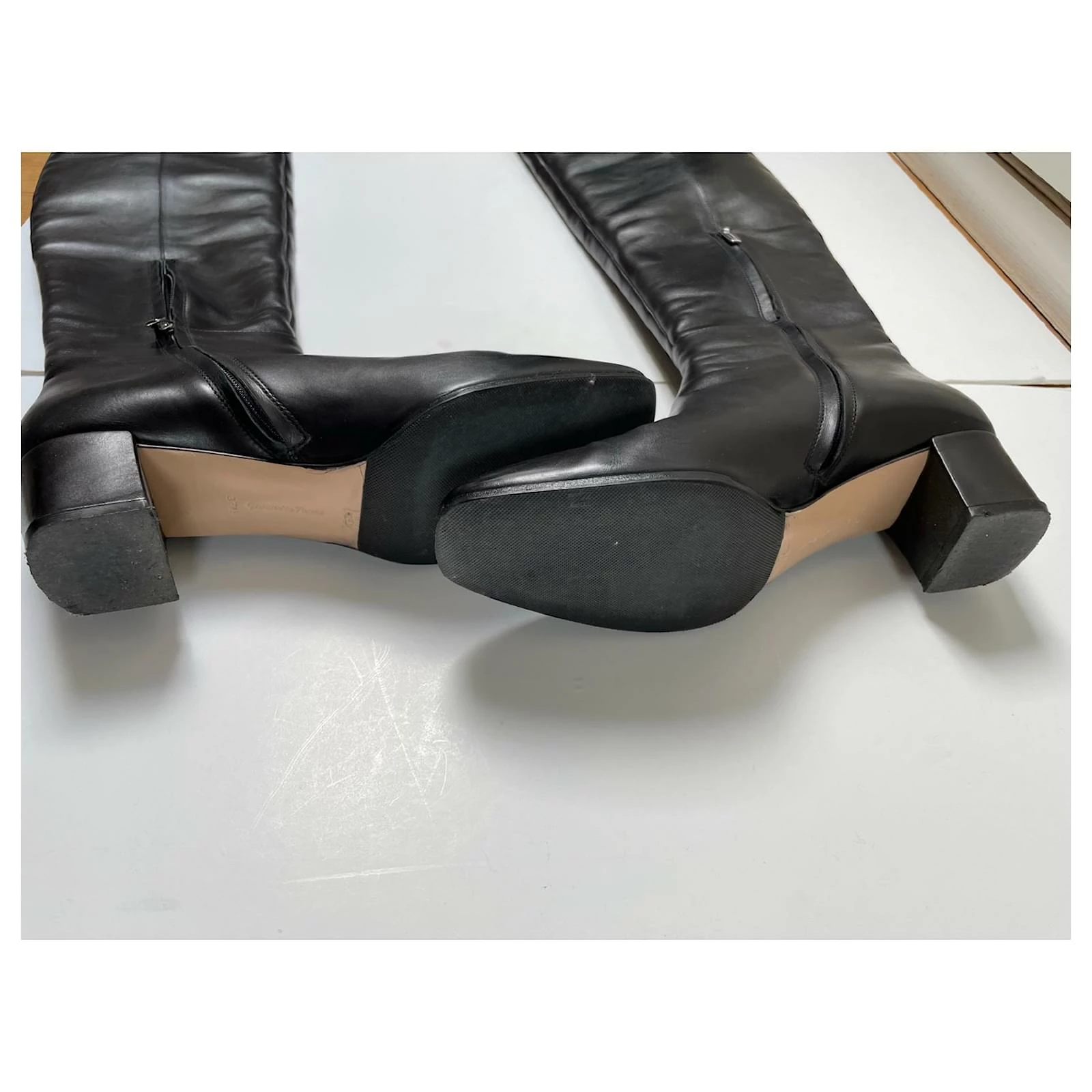 Gianvito Rossi Black Leather Thigh Boots 6 Gianvito Rossi Black Leather Thigh Boots - Image 6