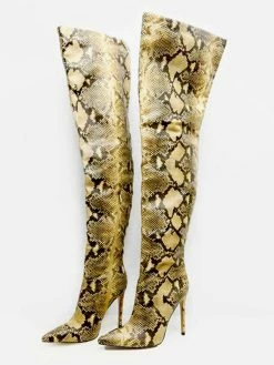 Women's Snakeskin Stiletto Heel Thigh High Boots -winter shoes Sales 2023 42320933 f943 4eb7 ba0f f19b040a01fc