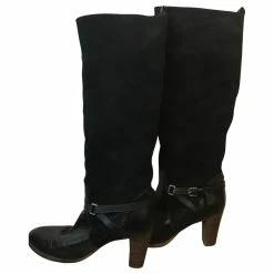 Comptoir Des Cotonniers Suede And Leather Boots Black -winter shoes Sales 2023 426017 5