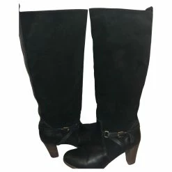 Comptoir Des Cotonniers Suede And Leather Boots Black -winter shoes Sales 2023 426017 7