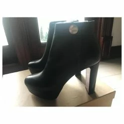 NWT Christian Louboutin Black Janis Alta 120 Leather Platform Ankle Boots -winter shoes Sales 2023 444035 4