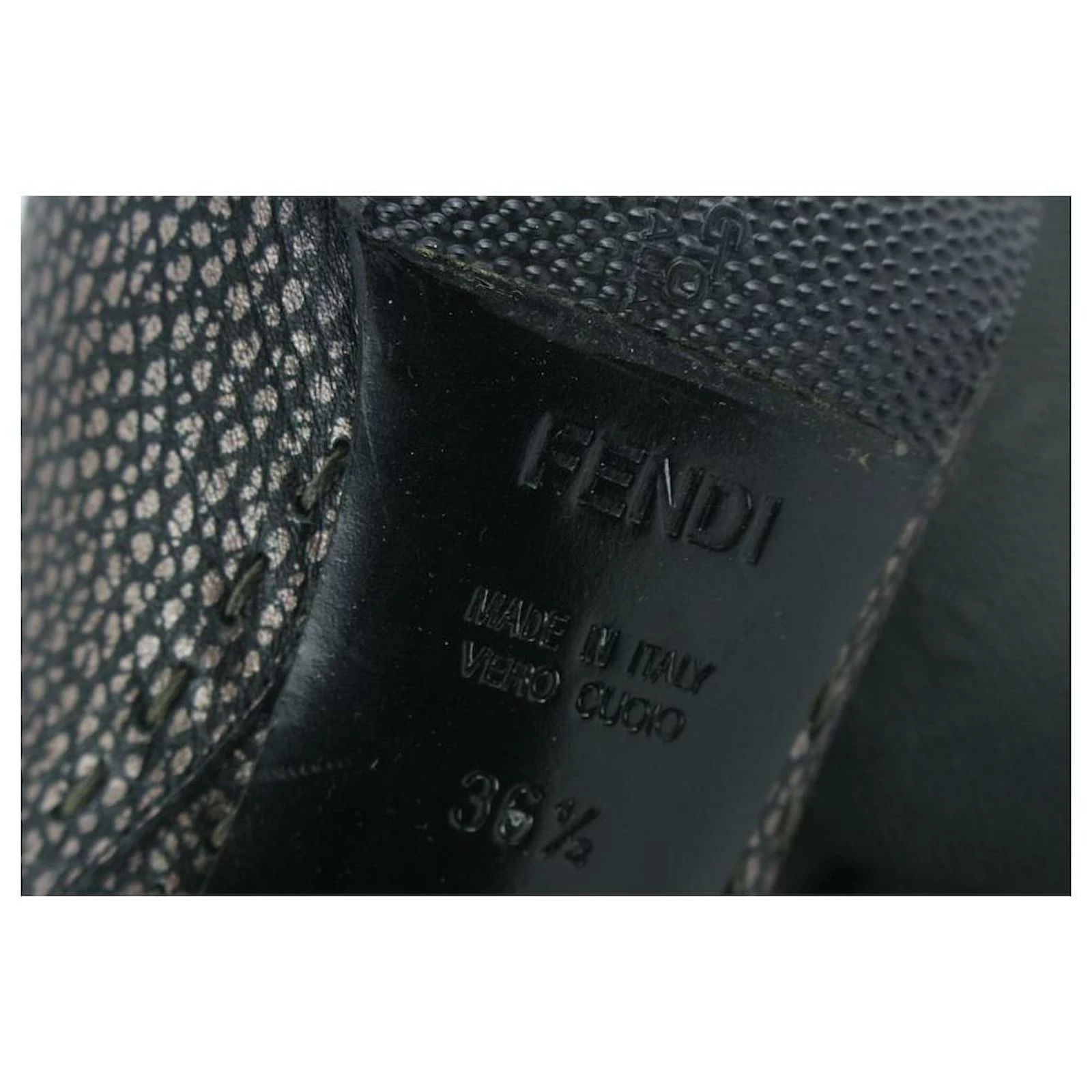 Fendi Women's 36.5 Knee High Grey Leather Selleria Boots 1F1206 10 Fendi Women's 36.5 Knee High Grey Leather Selleria Boots 1F1206 - Image 10