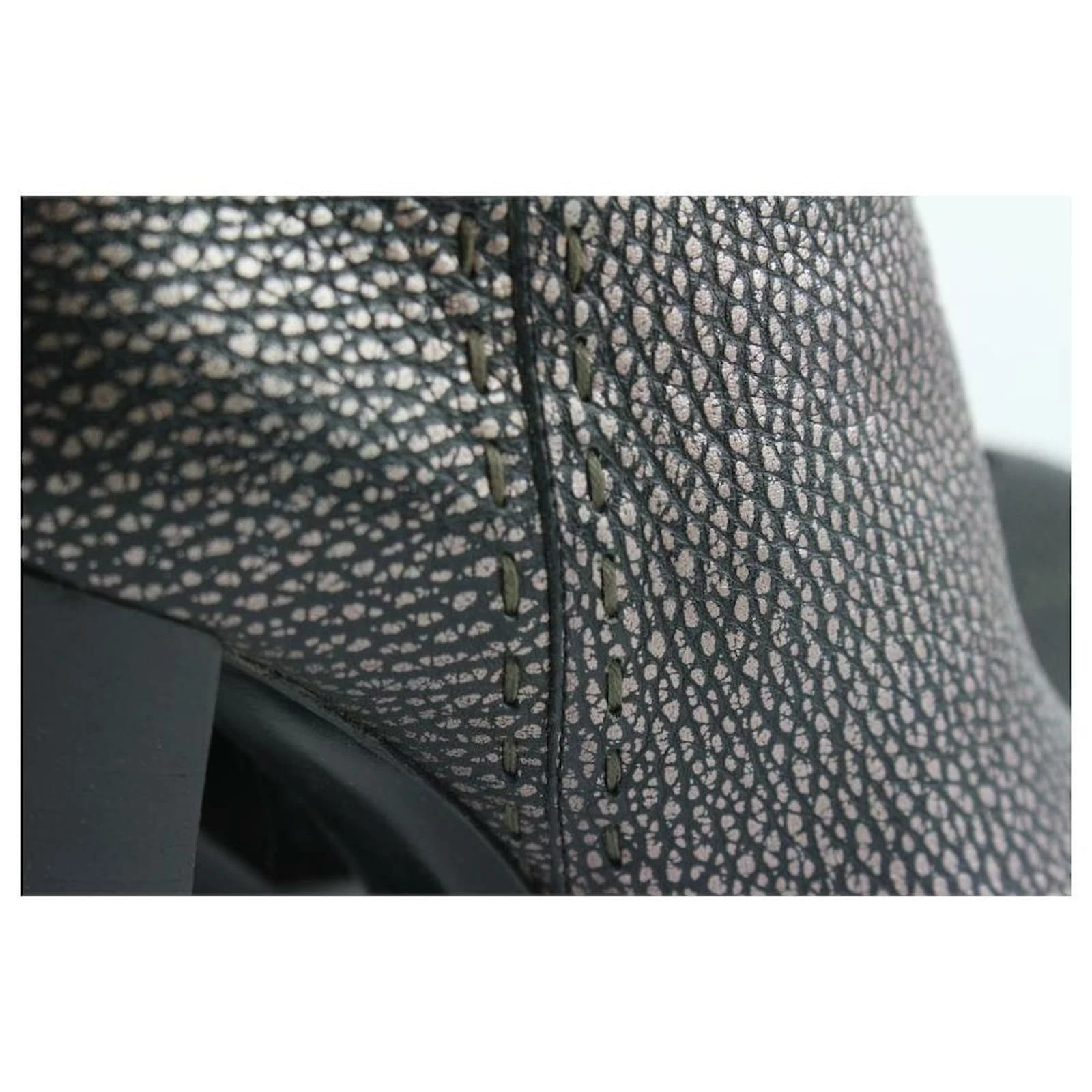 Fendi Women's 36.5 Knee High Grey Leather Selleria Boots 1F1206 2 Fendi Women's 36.5 Knee High Grey Leather Selleria Boots 1F1206 - Image 2