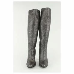 Fendi Women's 36.5 Knee High Grey Leather Selleria Boots 1F1206 17 Fendi Women's 36.5 Knee High Grey Leather Selleria Boots 1F1206 -winter shoes Sales 2023 446831 8