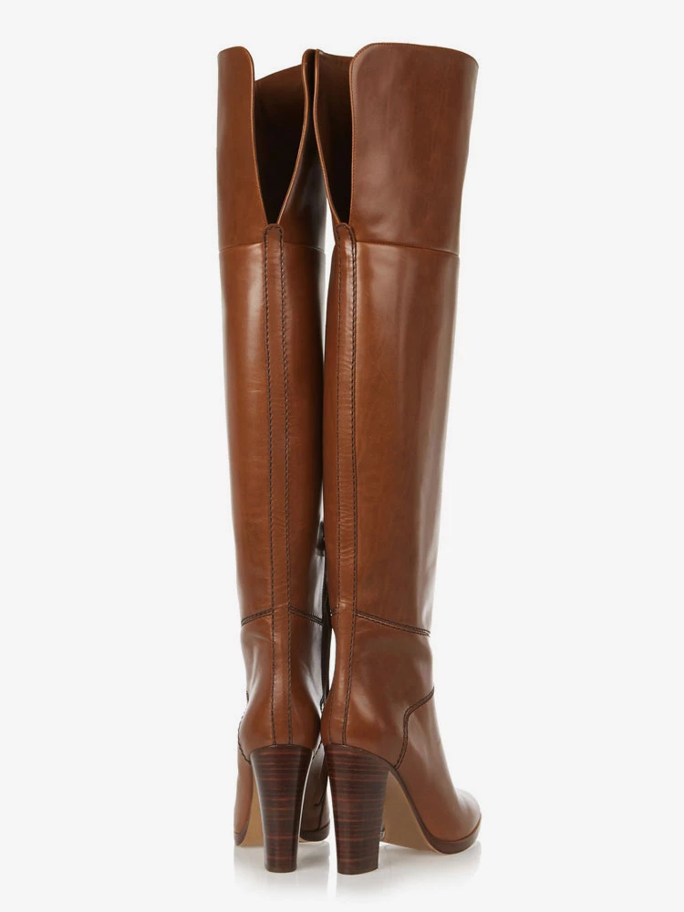 Thigh High Boots Round Toe Chunky Heel Size US4-12.5 Over The Knee Boots 4 Thigh High Boots Round Toe Chunky Heel Size US4-12.5 Over The Knee Boots - Image 4