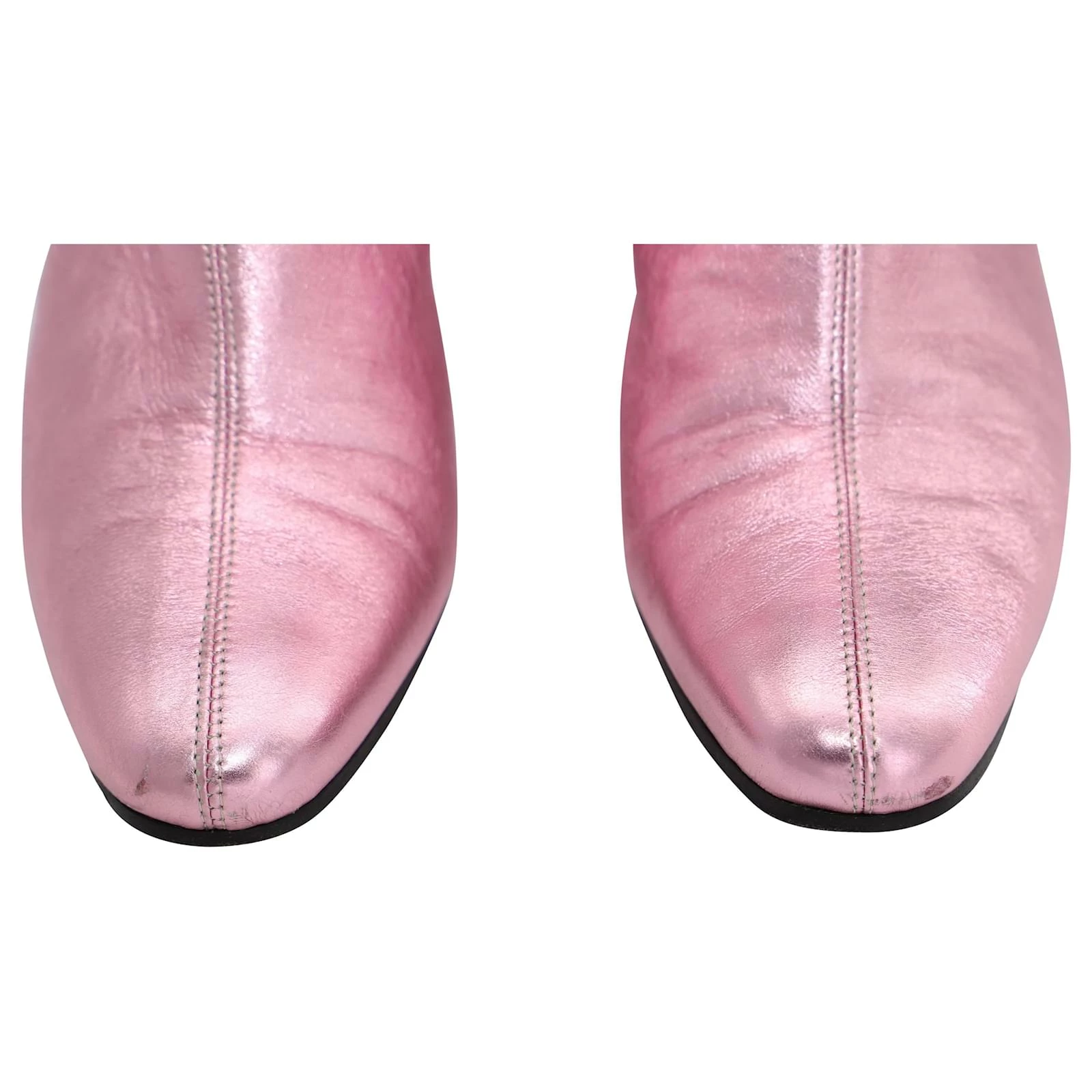 Autre Marque Alexachung Metallic Beatnik Ankle Boots In Pink Leather 6 Autre Marque Alexachung Metallic Beatnik Ankle Boots In Pink Leather - Image 6