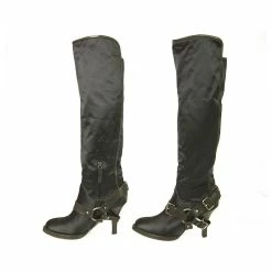 Ermanno Scervino Blue Satin Black Leather Over The Knee Boots Heels Shoes Sz 39 -winter shoes Sales 2023 486867 4