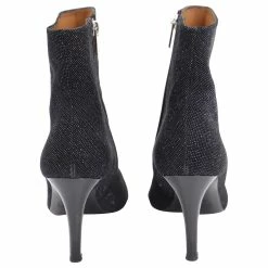 Autre Marque Fratelli Rossetti Metallic Open Toe Pointed Boots In Black Leather -winter shoes Sales 2023 494876 4