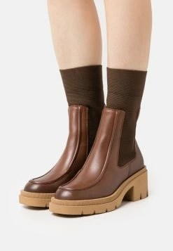 Marc O'Polo Tyra- Platform Ankle Boots - Cognac