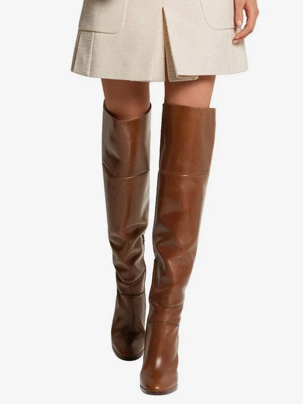 Thigh High Boots Round Toe Chunky Heel Size US4-12.5 Over The Knee Boots 1 Thigh High Boots Round Toe Chunky Heel Size US4-12.5 Over The Knee Boots