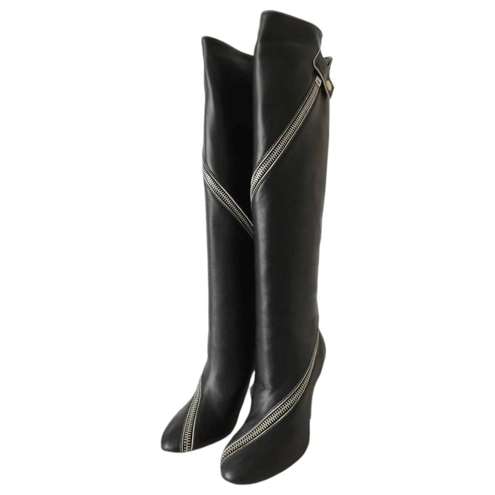 Celine Céline Zip Nappa Black Leather Boots 4 Celine Céline Zip Nappa Black Leather Boots - Image 4