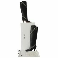 Celine Céline Zip Nappa Black Leather Boots 15 Celine Céline Zip Nappa Black Leather Boots -winter shoes Sales 2023 502490 8