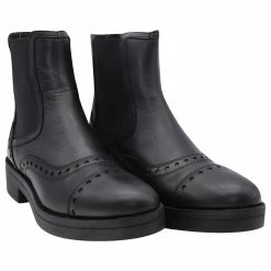 MAX & CO. Perforated Ankle Boots In Black Leather -winter shoes Sales 2023 504362 4