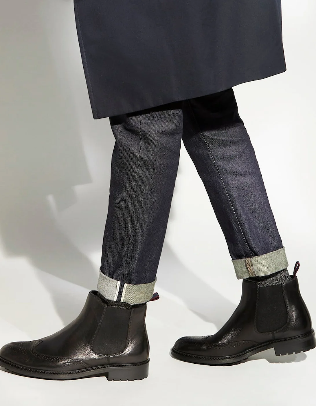 Dune London Dune Mens CHECK Leather Chelsea Brogue Boots 5 Dune London Dune Mens CHECK Leather Chelsea Brogue Boots - Image 5