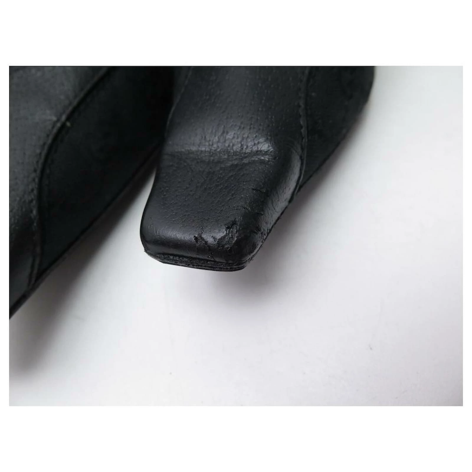 GUCCI SHOES MONOGRAM GG ANKLE BOOTS 133108 38 IT 39 EN LEATHER CANVAS SHOES Black 8 GUCCI SHOES MONOGRAM GG ANKLE BOOTS 133108 38 IT 39 EN LEATHER CANVAS SHOES Black - Image 8