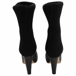 Loeffler Randall Wendy Sock Boots In Black Leather -winter shoes Sales 2023 530185 3