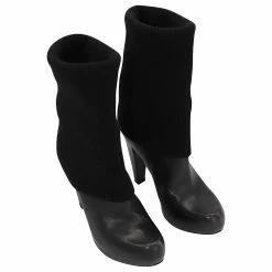Loeffler Randall Wendy Sock Boots In Black Leather -winter shoes Sales 2023 530185 5