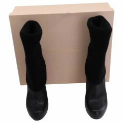 Loeffler Randall Wendy Sock Boots In Black Leather -winter shoes Sales 2023 530185 7