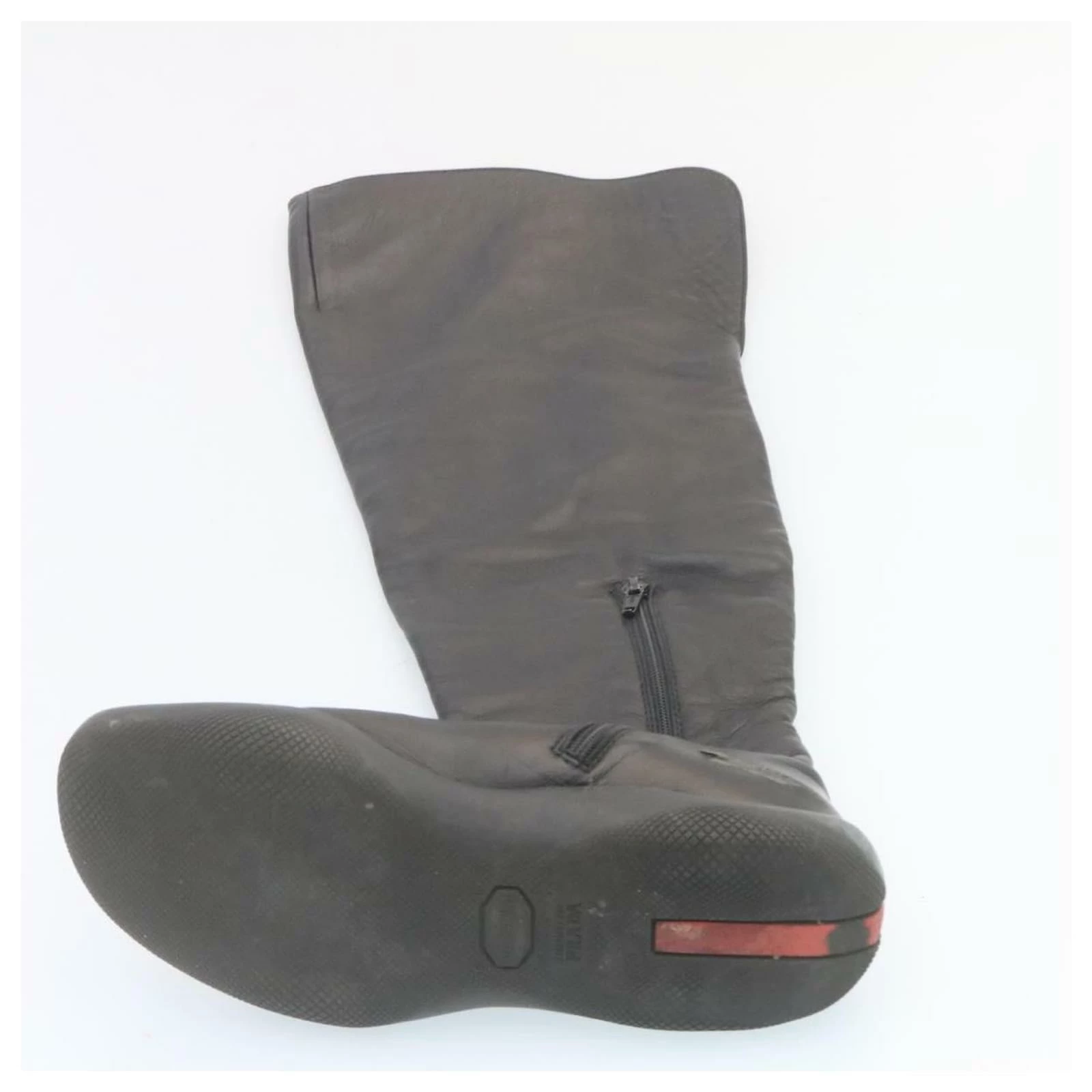 PRADA Sports Leather Long Boots Black Auth 28082 6 PRADA Sports Leather Long Boots Black Auth 28082 - Image 6