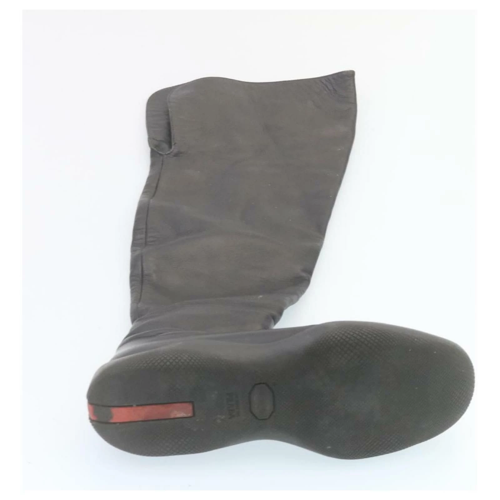 PRADA Sports Leather Long Boots Black Auth 28082 8 PRADA Sports Leather Long Boots Black Auth 28082 - Image 8