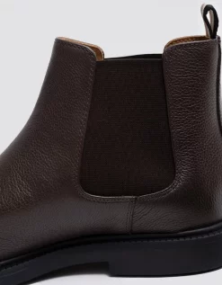 BOSS Orange Larry Mens Grained Leather Chelsea Boots -winter shoes Sales 2023 54570568 Zoom
