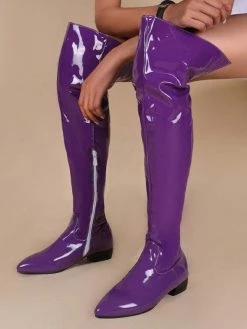 Women's Flat Boots Stiletto Heel PU Leather Thigh High Boots -winter shoes Sales 2023 5517e88c dbe0 4084 b48a 777ec656d907