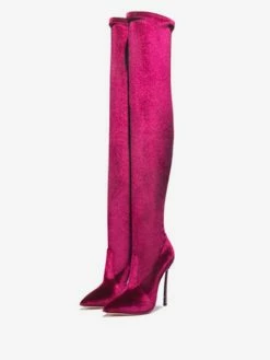 Over The Knee Boots Elastic Fabric Rose Pointed Toe Stiletto Heel Thigh High Boots -winter shoes Sales 2023 55fcd378 0409 4a7c 830f 963423c2476c