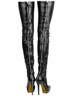 Thigh High Boots High Heel Women's Black Leather Back Zipper Sexy Boots Over The Knee Party Shoes -winter shoes Sales 2023 55fe81d3 f4ee 4542 9f78 abb4be092747
