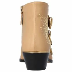 Chloé Women Susanna Short Boots In Beige Leather -winter shoes Sales 2023 562298 3