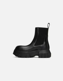 Rick Owens Black Beatle Bozo Tractor Chelsea Boots