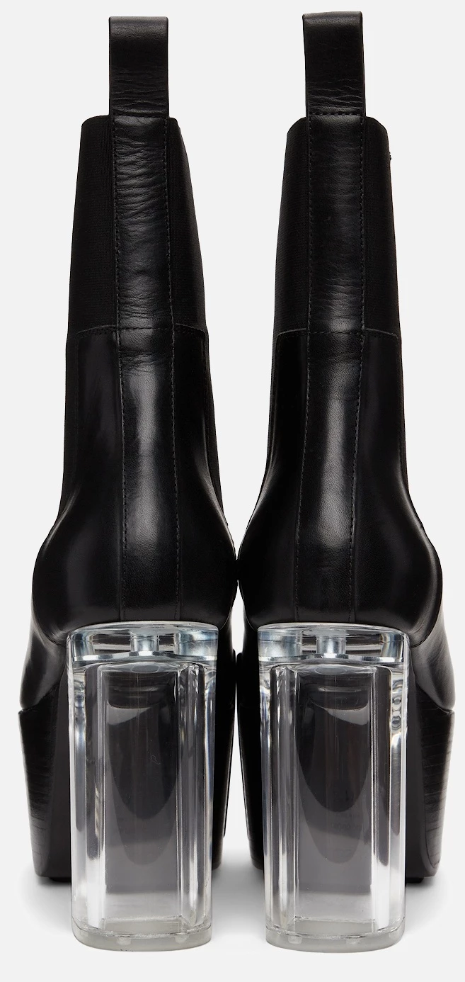 Rick Owens Black Beveled Platform Chelsea Boots 2 Rick Owens Black Beveled Platform Chelsea Boots - Image 2