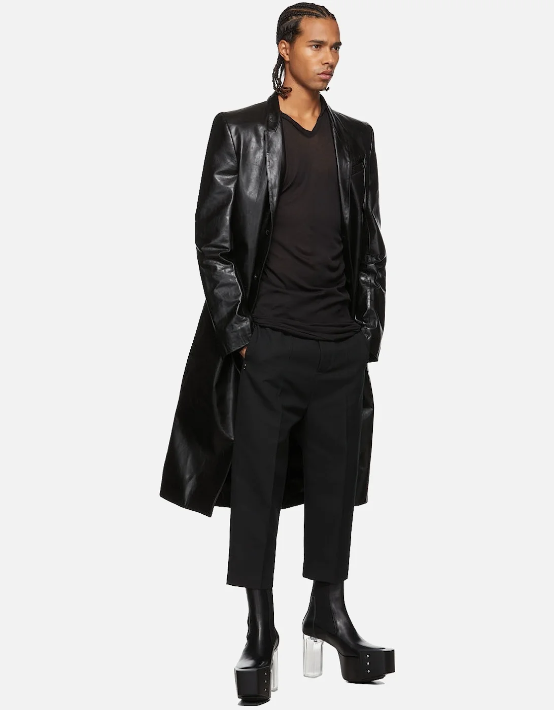 Rick Owens Black Beveled Platform Chelsea Boots 3 Rick Owens Black Beveled Platform Chelsea Boots - Image 3