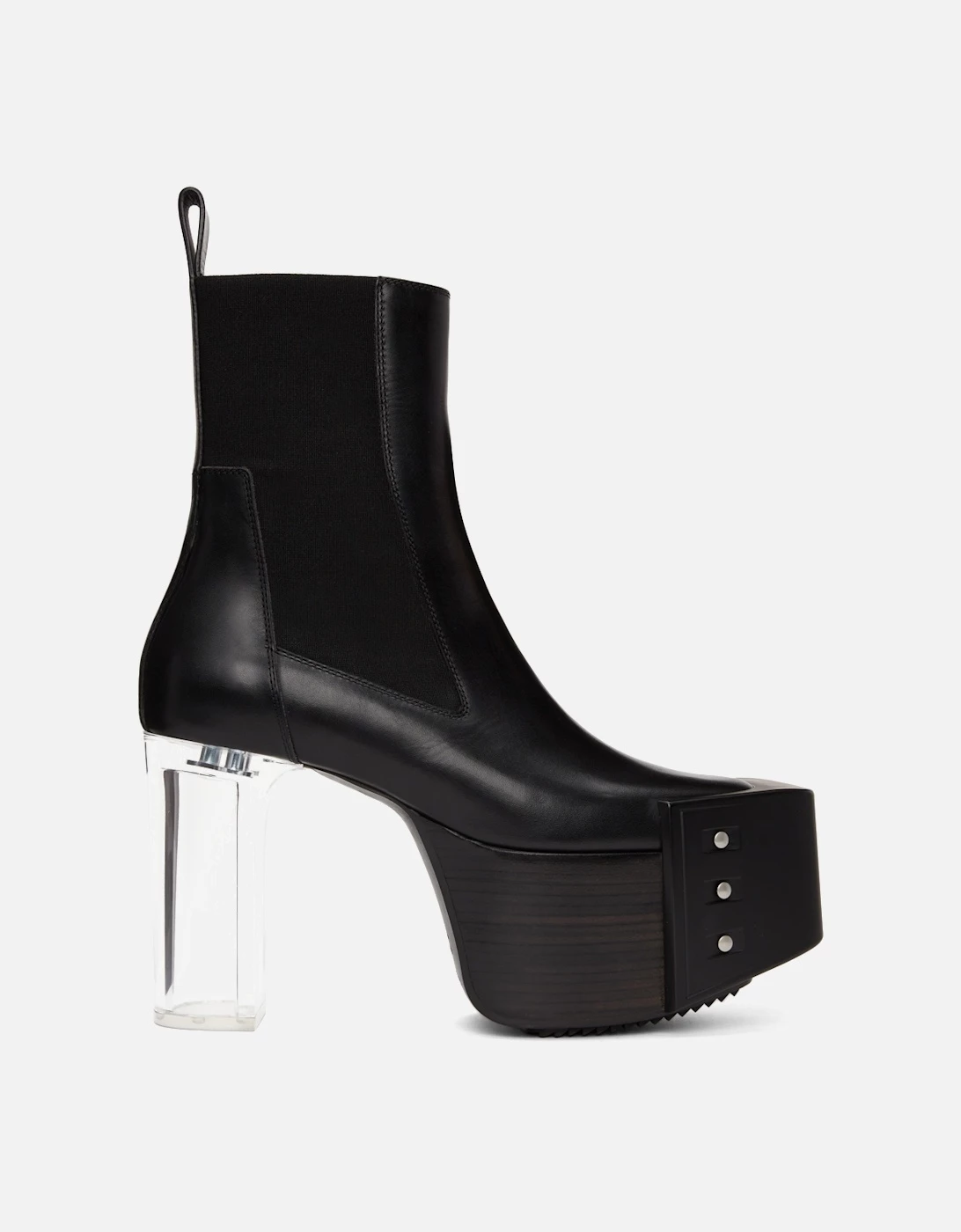 Rick Owens Black Beveled Platform Chelsea Boots 5 Rick Owens Black Beveled Platform Chelsea Boots - Image 5