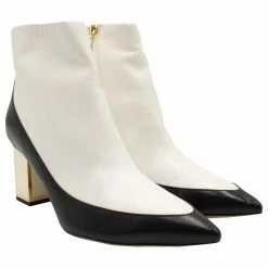 Diane Von Furstenberg Cainta Ankle Boots In White Leather -winter shoes Sales 2023 571320 3