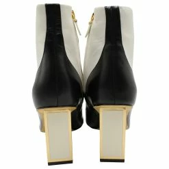 Diane Von Furstenberg Cainta Ankle Boots In White Leather -winter shoes Sales 2023 571320 4