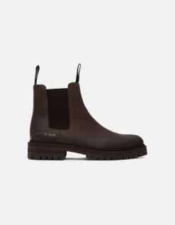 Common Projects Brown Stamp Chelsea Boots