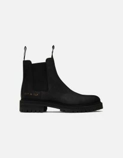 Common Projects Black Stamped Chelsea Boots