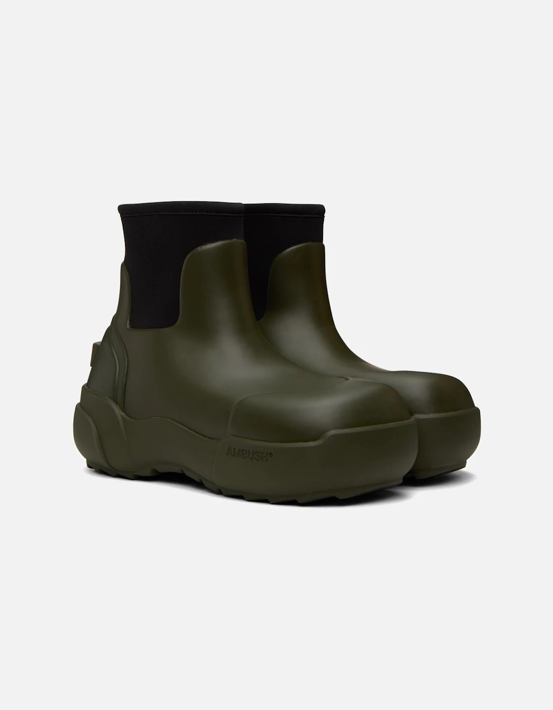 AMBUSH Khaki Rubber Chelsea Boots 4 AMBUSH Khaki Rubber Chelsea Boots - Image 4